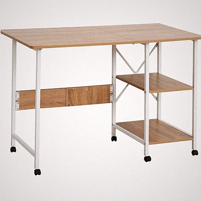 Klapptisch Tisch Schreibtisch Bürotisch mit Rollen Computertisch Mobil Refurbish