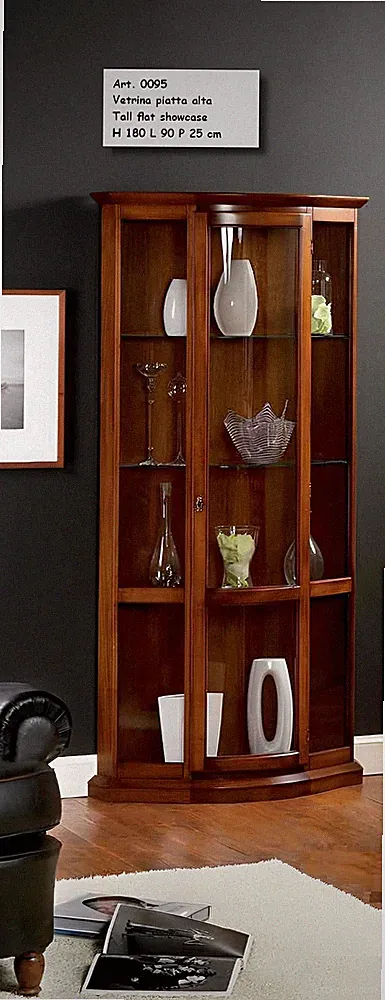 Klassische Braun Vitrine Französischer Stil Möbel Kommode Anrichte Glasschrank