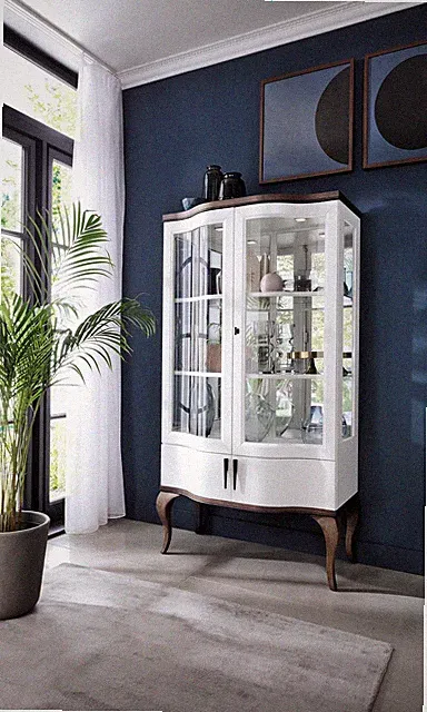 Klassische Vitrine Schrank Wohnzimmer Vitrinenschrank Vitrinen Regal Schränke