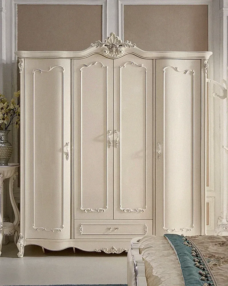 Klassischer Antik Stil Kleiderschrank Schrank Echtholz Garderobe Schränke Barock