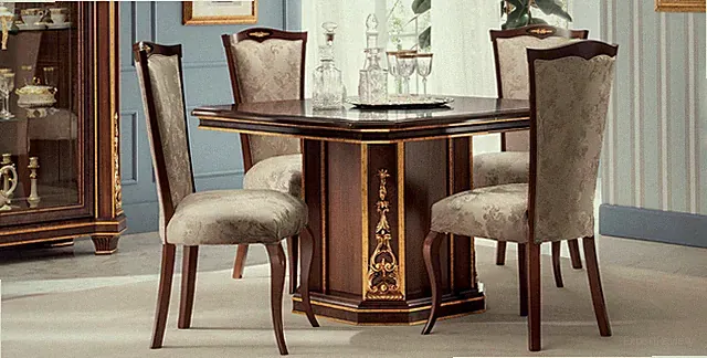 Klassischer Designer Stuhl Echtes Holz Stühle Barock Rokoko Antik Stil Italy