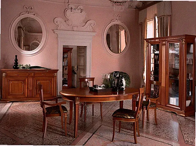 Klassischer Esstisch Tisch Holz Esszimmer Garnitur 6x Stuhl mit Armlehne 7 tlg.