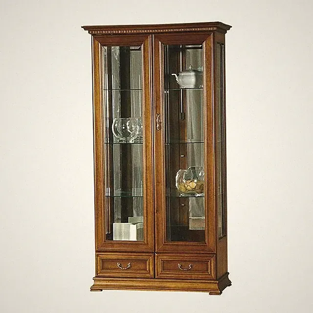 Klassischer Vitrine Glasschrank Schrank Massiv Vitrinenschrank Vitrinen Neu R-W3