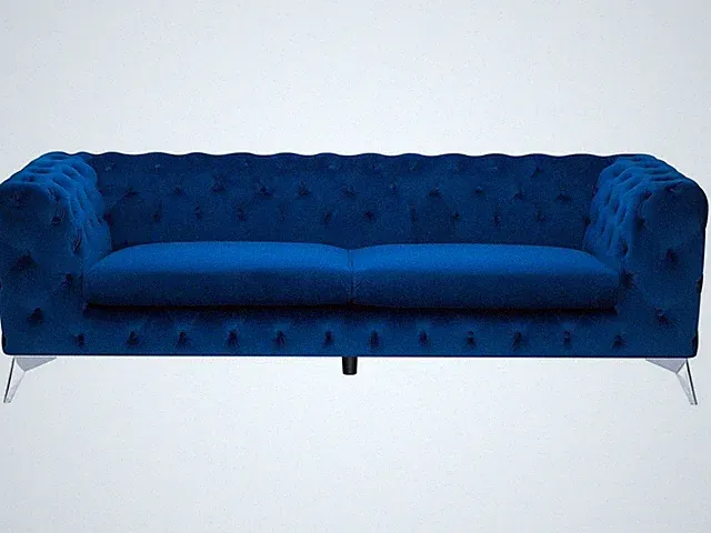 Klassisches Polstersofa Samtstoff Chesterfield Style marineblau Sotra