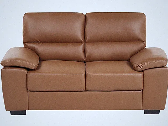 Klassisches Sofa 2-Sitzer mit breiten Armlehnen Kunstleder braun Vogar