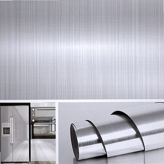 Klebefolie Edelstahl, Selbstklebend, , Küchenfolie, Silber, 40cm x 2m