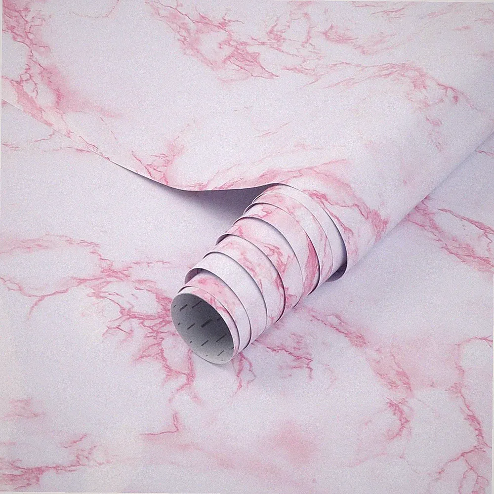 Klebefolie Marmor Rosa 44cmx10m Selbstklebend für Möbel Küche Schreibtisch Regal