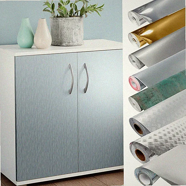 Klebefolie Metallic Spiegeleffekt Glanz Selbstklebend Riffelblech Möbelfolie DIY