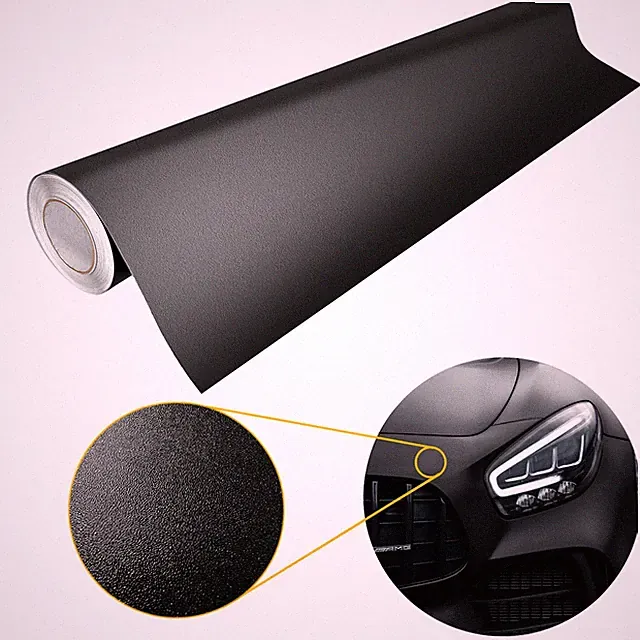 Klebefolie Möbel Auto Laptop 9,26€/m² Schwarz Matt Schrumpfbar Luftkanäle 151x50