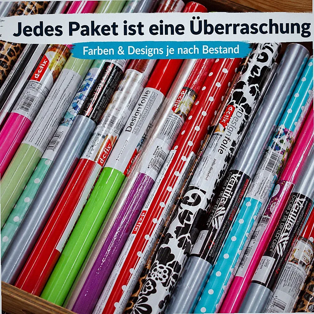 Klebefolie Möbelfolie selbstklebend 10 Stück 45/67,5/90cm – div. bunte Designs