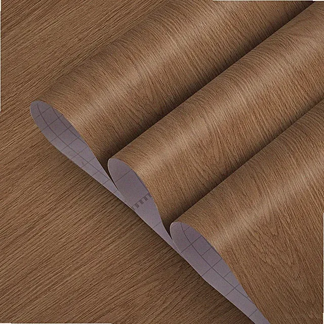 Klebefolie Möbelfolie Selbstklebende Tapete Braun Eiche Holzmaserung Matt 40C...