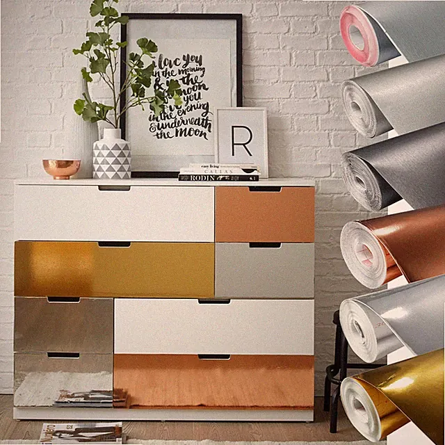 Klebefolie Selbstklebend Metallic Silber Gold 13€m² Riffelblech Folie Chrom Auto