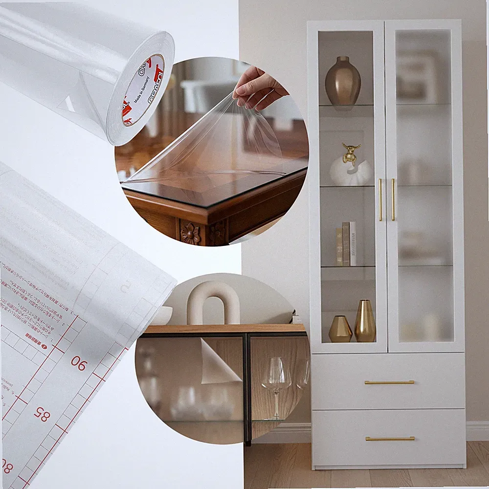 Klebefolie Selbstklebende Transparent Möbel Küche Wand Schutz Folie Matt Glanz