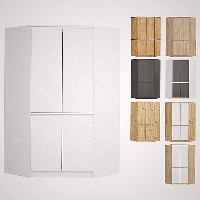 Kleiderschrank 100 cm 4 Türen 6 Regalböden B100xH180xT50 cm