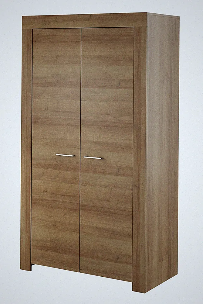Kleiderschrank 110x197x54 cm Schrank SKY 2 Türiger mit Kleiderstange Drehtüren