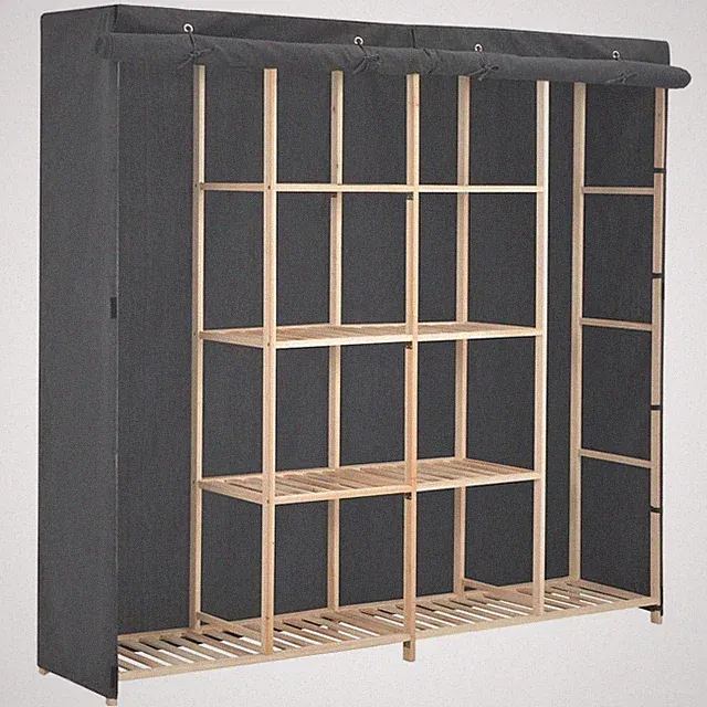 Kleiderschrank 173cm Stoffschrank Garderobenschrank Garderobe Weiß/Grau vidaXL