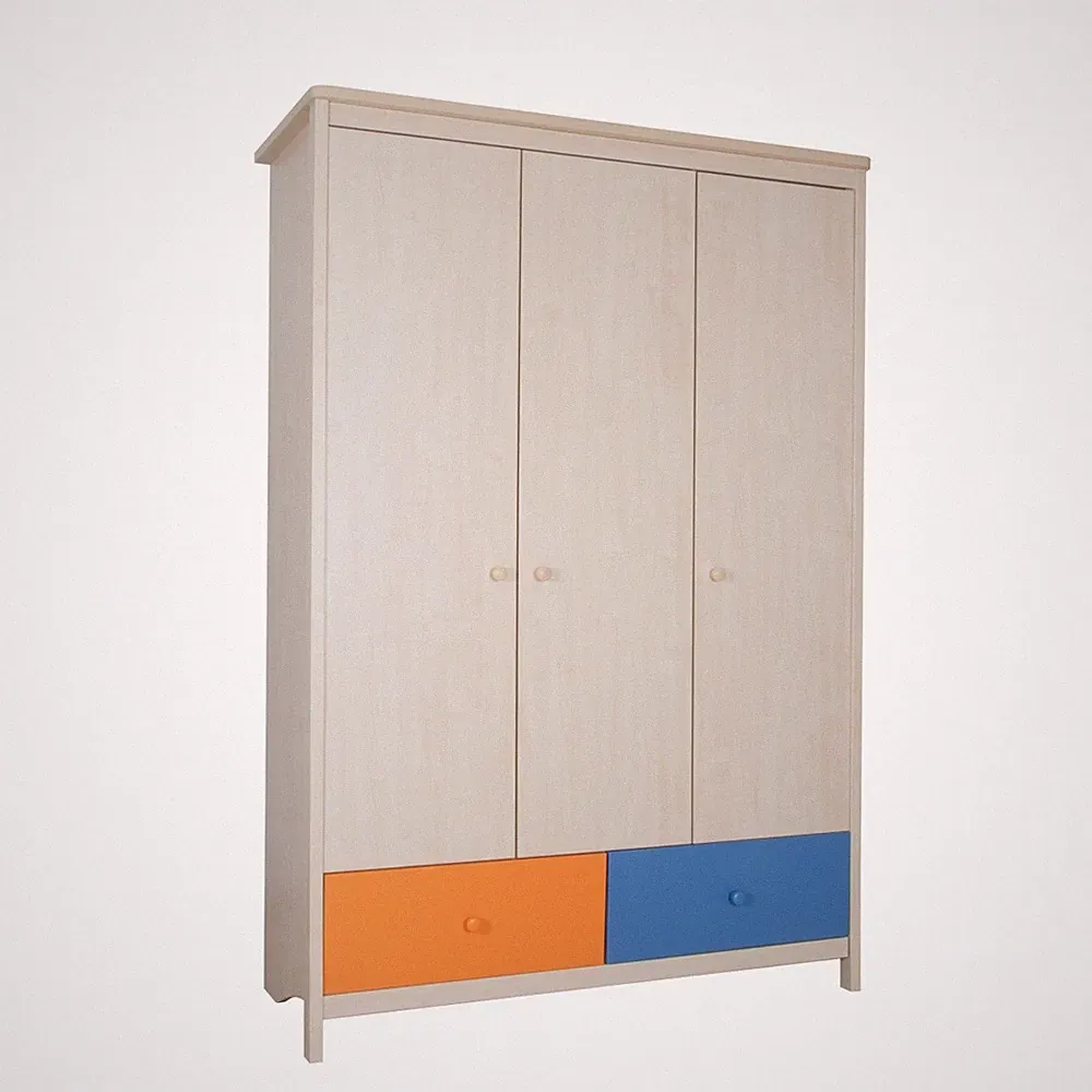 Kleiderschrank 36x201x136cm Kinderkleiderschrank Mehrzweckschrank Wäscheschrank