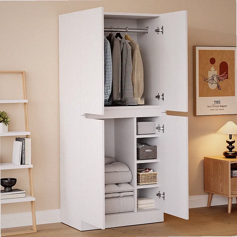 Kleiderschrank 4 Türen Garderobe Schrank Drehtürenschrank - 70x40x170 cm