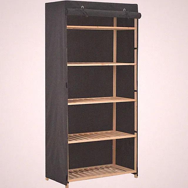 Kleiderschrank 79 cm Stoffschrank Garderobenschrank Garderobe Weiß/Grau vidaXL