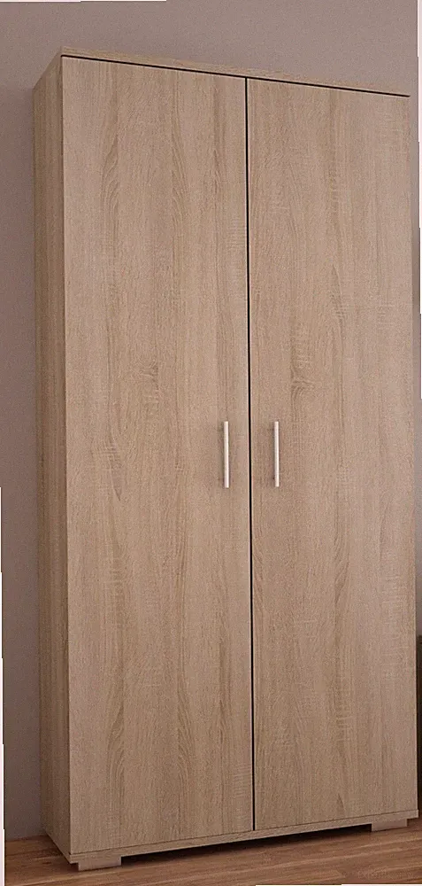 Kleiderschrank 80x190 cm Sonoma Eiche | Garderobenschrank mit Kleiderstange
