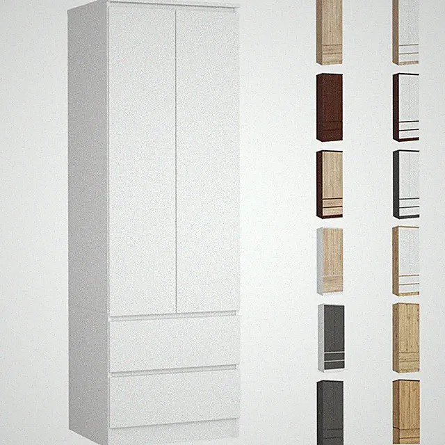 Kleiderschrank AKORD S60 60 cm 2 Türen 2 Schubladen Regal B60xH180xT51 cm