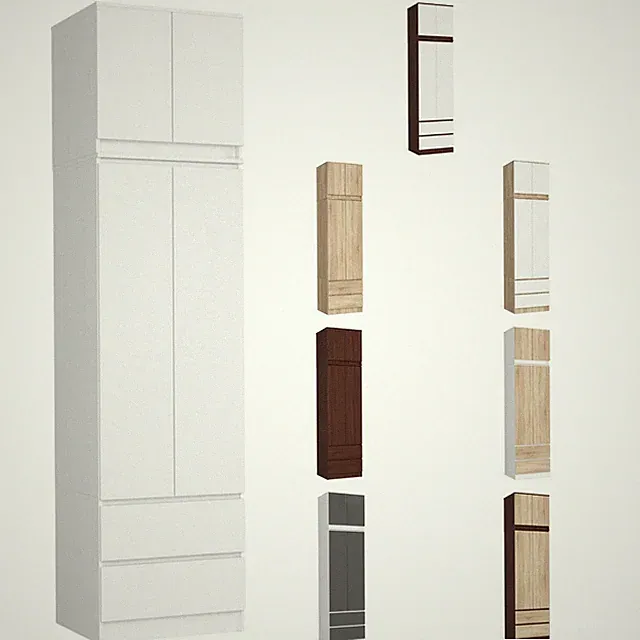 Kleiderschrank AKORD S60 mit Aufsatz 60 cm 4 Türen 2 Schubladen B60xH234xT51 cm