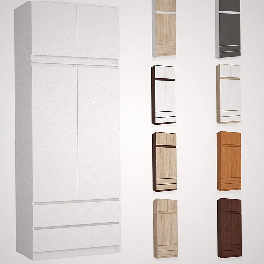 Kleiderschrank AKORD S90 90 cm 4 Türen 2 Schubladen 6 Ebenen B90xH234xT51 cm