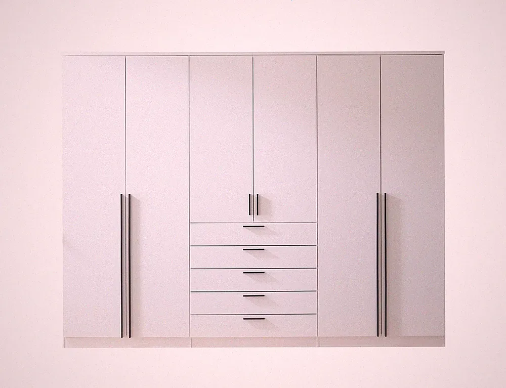 Kleiderschrank ALENCIA BHT 270x210x55 cm weiß Drehtürenschrank