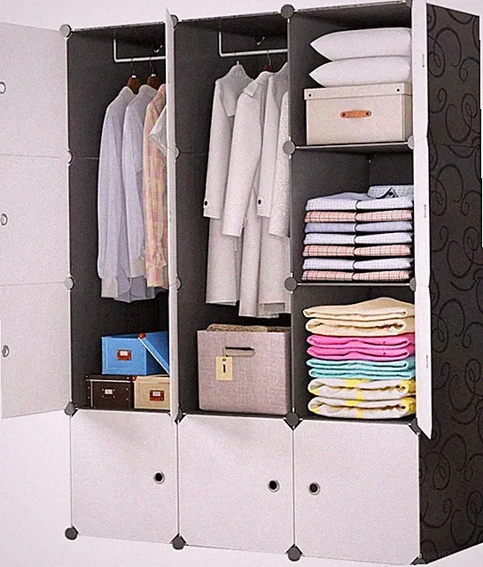 Kleiderschrank aus 12 Würfeln modularer Speicher-Organisator Kunststoffschrank