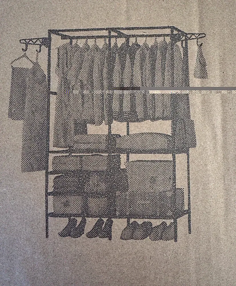 Kleiderschrank aus Stoff mit Regalböden und Kleiderstange, са 170х105х35cm
