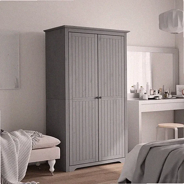 Kleiderschrank BODO Massivholz Kiefer Grau 99x53,5x173 cm