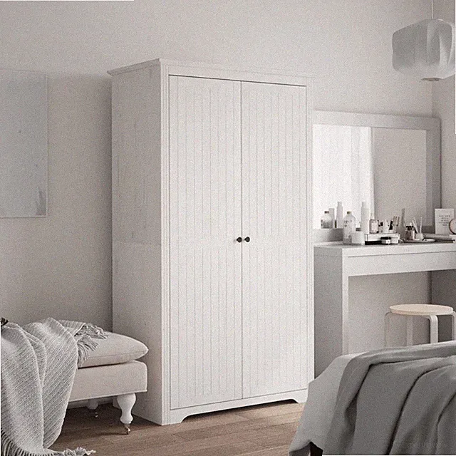 Kleiderschrank BODO Weiß Massivholz Kiefer 99x53,5x173 cm