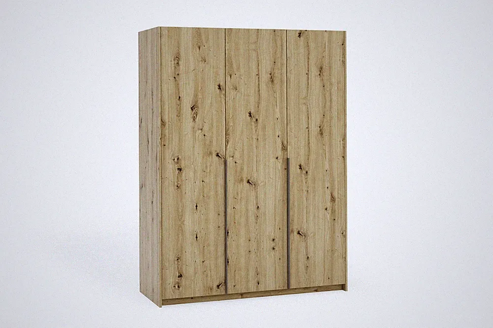 Kleiderschrank BRUNO 148 cm Drehtürenschrank Artisan Eiche, Weiß, Kaschmir