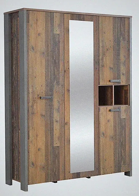 Kleiderschrank CLIF 4-trg. Optik: Old Wood Vintage von Forte