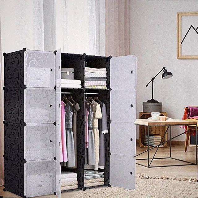 Kleiderschrank DIY Schwarz Kleiderschrank Badregal Garderobe Regalsystem Türen