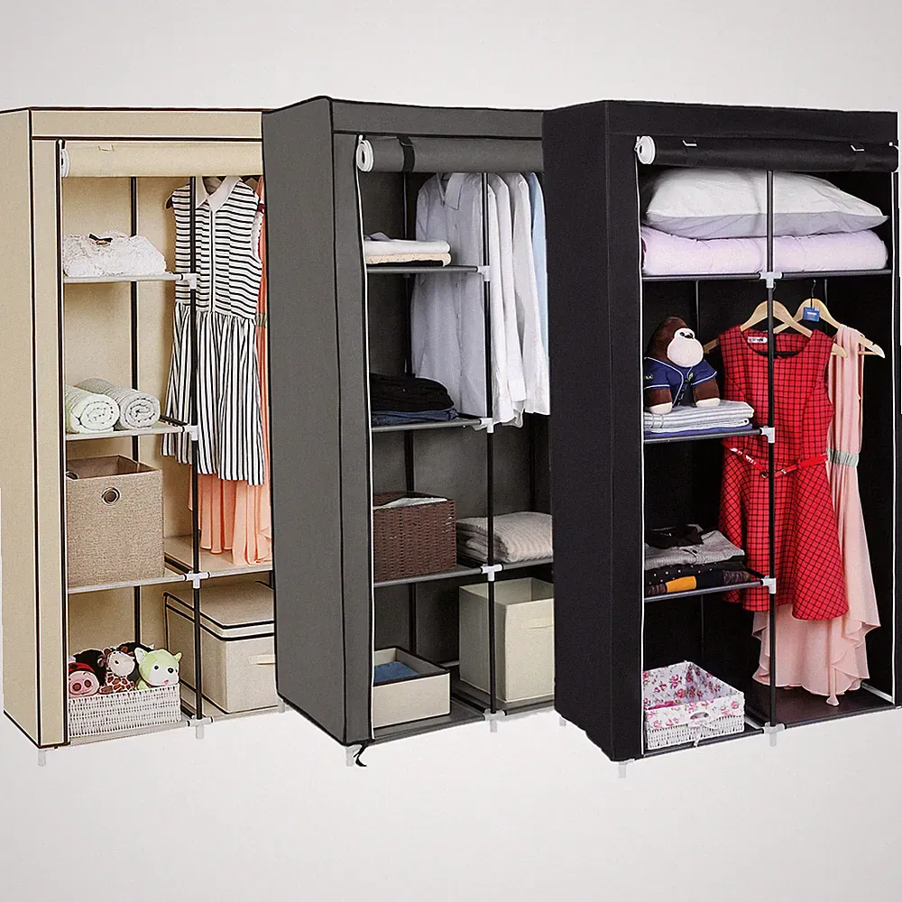 Kleiderschrank Faltschrank 88x170x45cm Stoffschrank Garderobe Aufbewahrung Regal