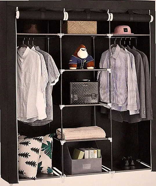 Kleiderschrank Faltschrank Stoffschrank Faltschrank Garderobe 3 Türen RYGE001