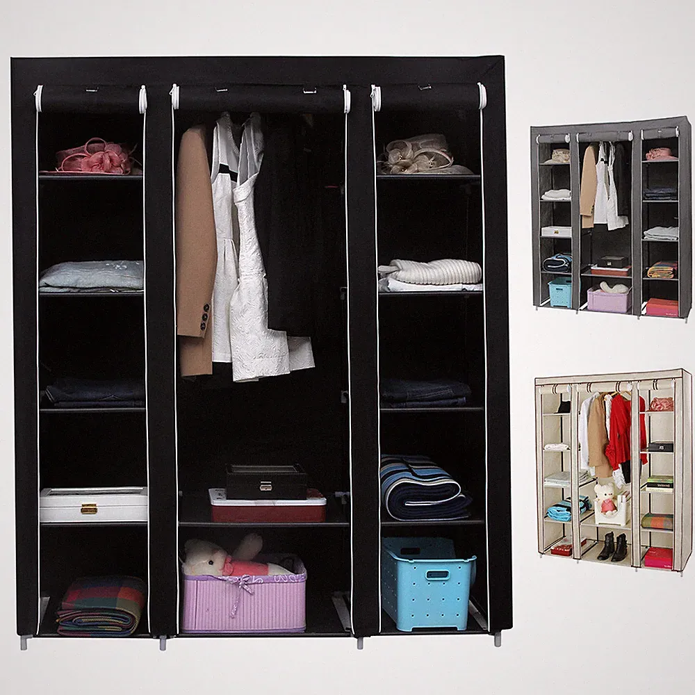 Kleiderschrank Faltschrank Stoffschrank Garderobe Campingschrank 150x45x175 cm