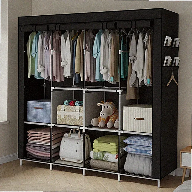 Kleiderschrank Faltschrank Stoffschrank mit kleiderstange Camping Steckschrank