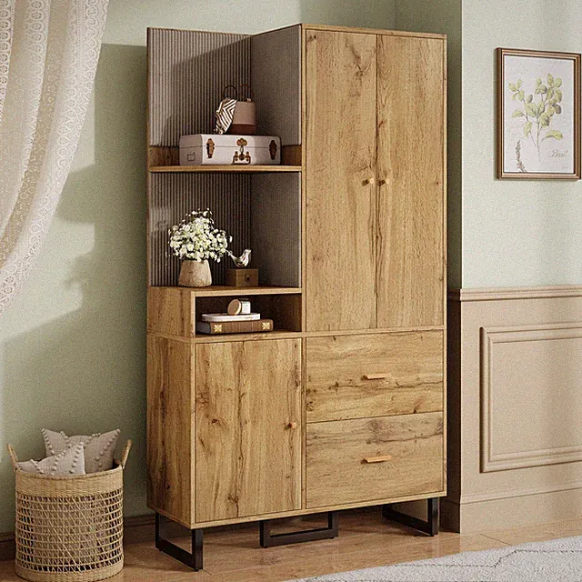 Kleiderschrank Flurgarderobe Dielenschrank Kompakt Garderoben Schrank 110x186x38