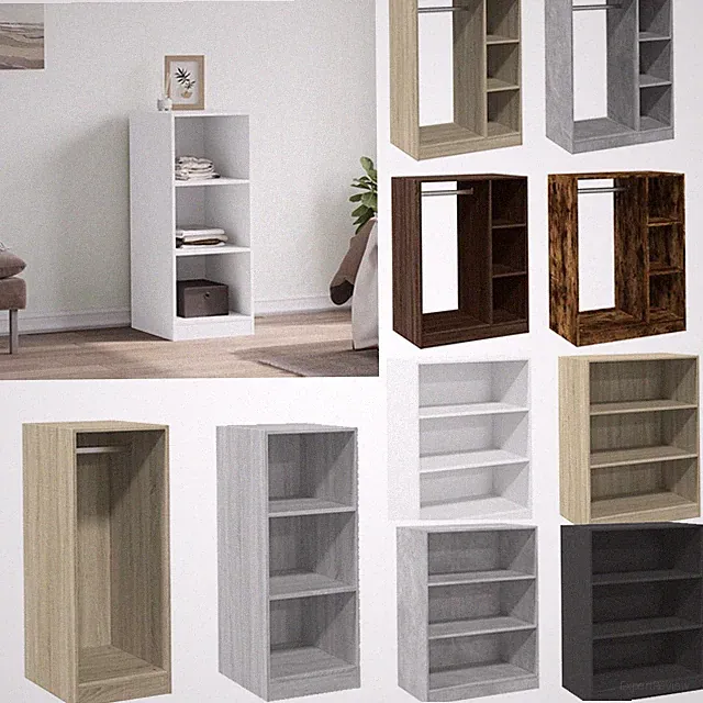 Kleiderschrank Garderobenschrank Badezimmerschrank Holzschrank mit/ohne Stange