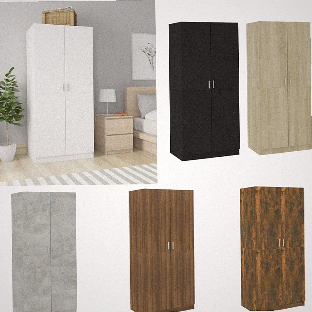 Kleiderschrank Garderobenschrank Drehtürenschrank Hochschrank Flurschrank Holz