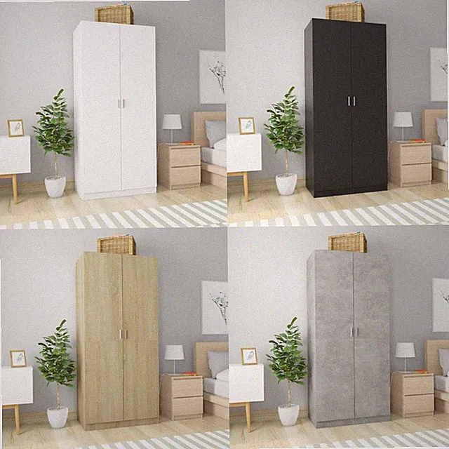 Kleiderschrank Garderobenschrank Hochschrank Flurschrank Holzwerkstoff
