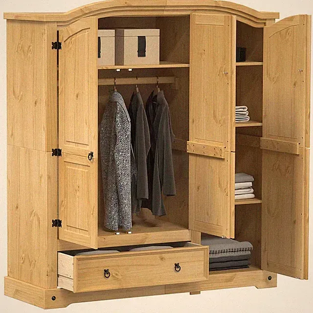 Kleiderschrank Garderobenschrank Hochschrank Flurschrank Massivholz vidaXL
