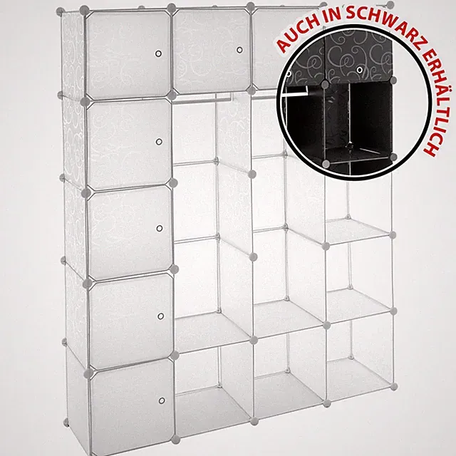 Kleiderschrank Garderobenschrank Steckregalsystem 178x145x37cm versch. Farben
