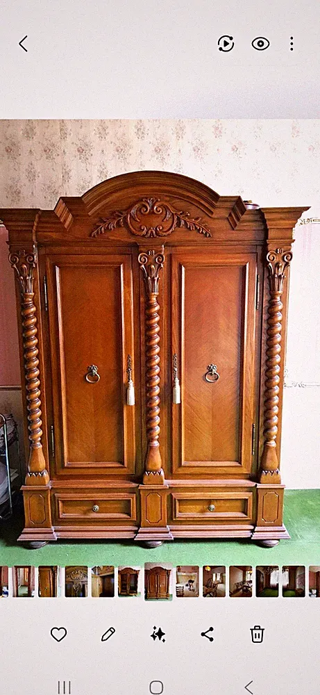 Kleiderschrank Holz 2-türig 2 Schubladen Kleiderstange 175x220cm braun