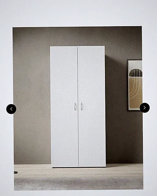 Kleiderschrank Joe, weiß – 2-türig – ca. 81 x 176 x 50,8 cm Gebraucht