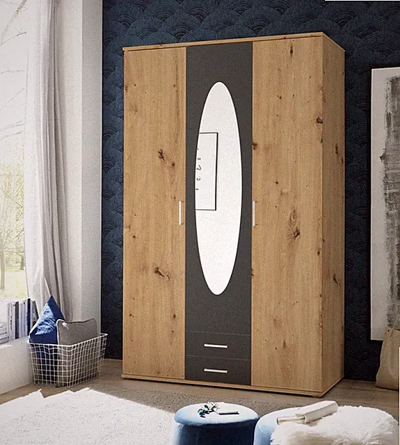 Kleiderschrank Kassel 120x195x55 cm Artisan Eiche / Graphit