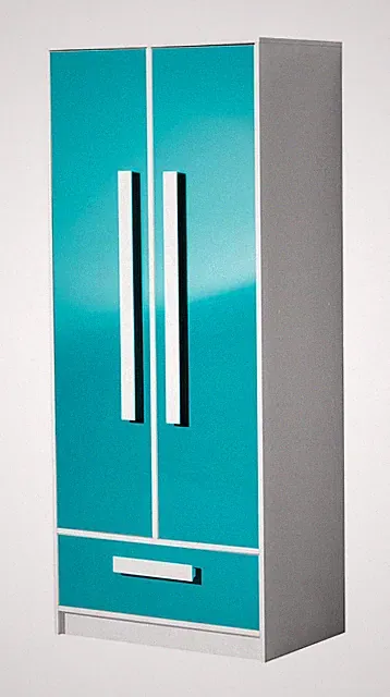 Kleiderschrank Kinderzimmer Schrank 80cm weiß Farbe wählbar Hochglanz 55488797