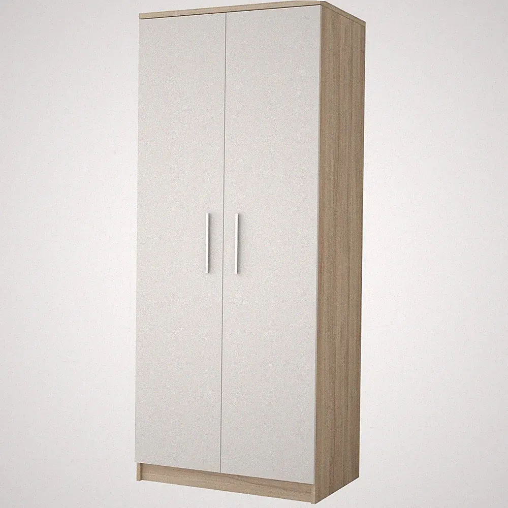 Kleiderschrank Kinderzimmer Schrank Jugendzimmer OMEGA III 06 80 cm Sonoma/Weiß